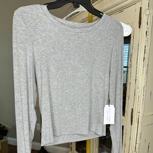 NWT - Better Together Gray Cropped Long Sleeve